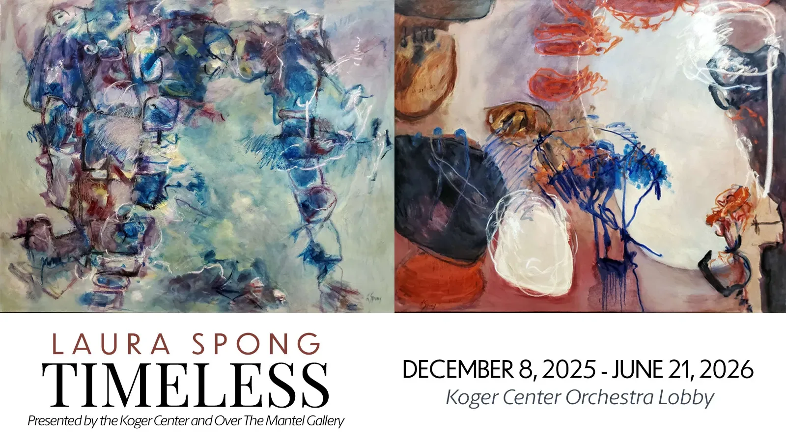 Graphic depicting two paintings by Laura Spong. Text reads 