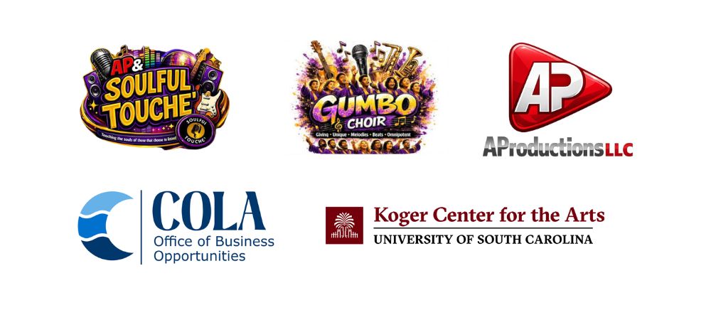 A series of logos for organizations aiding in the presentation of the GUMBO event.